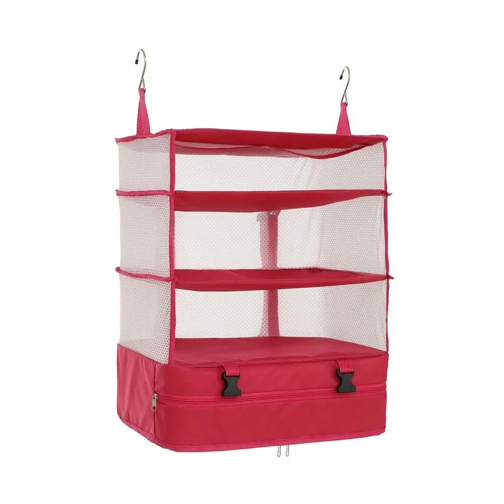 Hanging Packing Cubes Portable Closet Shelves Travel Collapsible Organizer